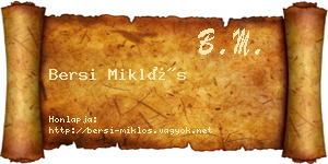 Bersi Miklós névjegykártya